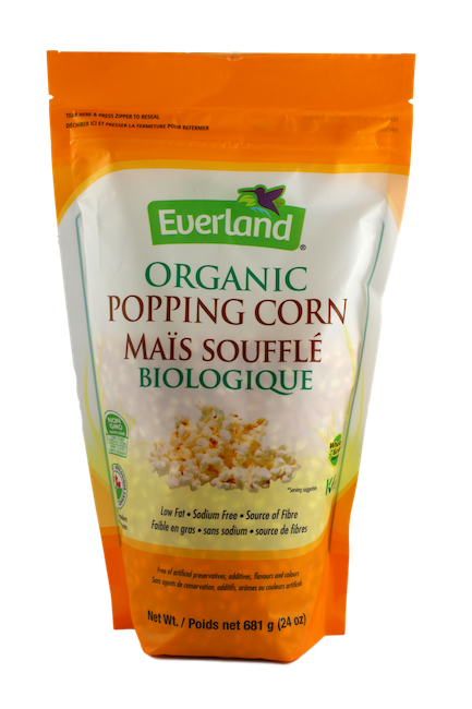 EVERLAND ORGANIC POPPING CORN POPCORN KERNELS