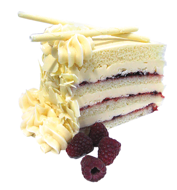 MARKET MADE VANILLA RASPBERRY GRAND MARNIER CAKE SLICE