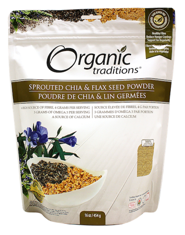 ORGANIC TRADITIONS SPROUTED CHIA & FLAX SEED POWDER ORGANIC