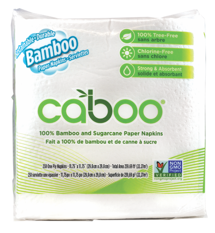 CABOO 100% BAMBOO AND SUGAR CANE PAPER NAPKINS
