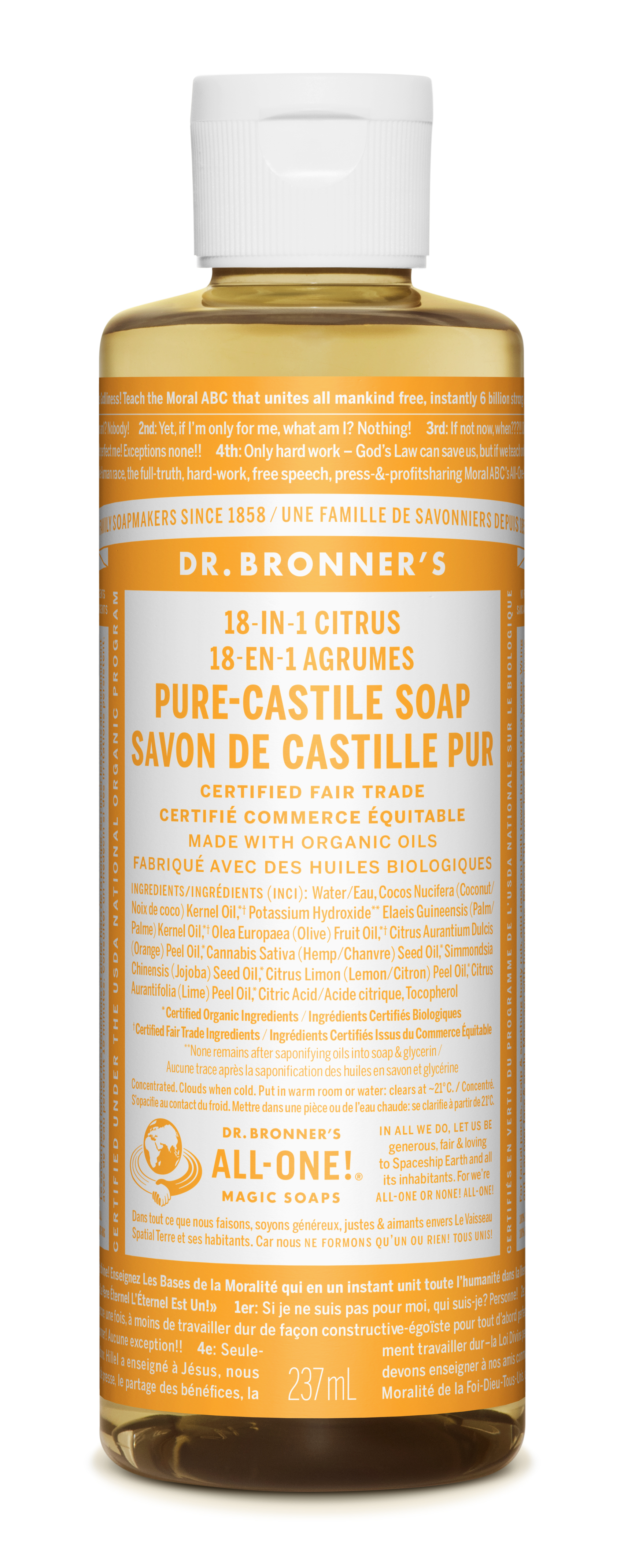DR BRONNERS CITRUS ORANGE CASTILE SOAP LIQUID