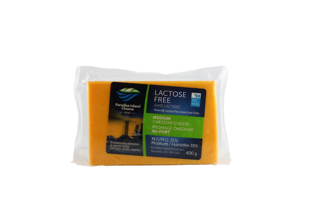 PARADISE ISLAND LACTOSE FREE MEDIUM CHEDDAR CHEESE