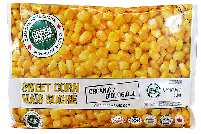 GREEN ORGANIC VEGETABLES SWEET CORN