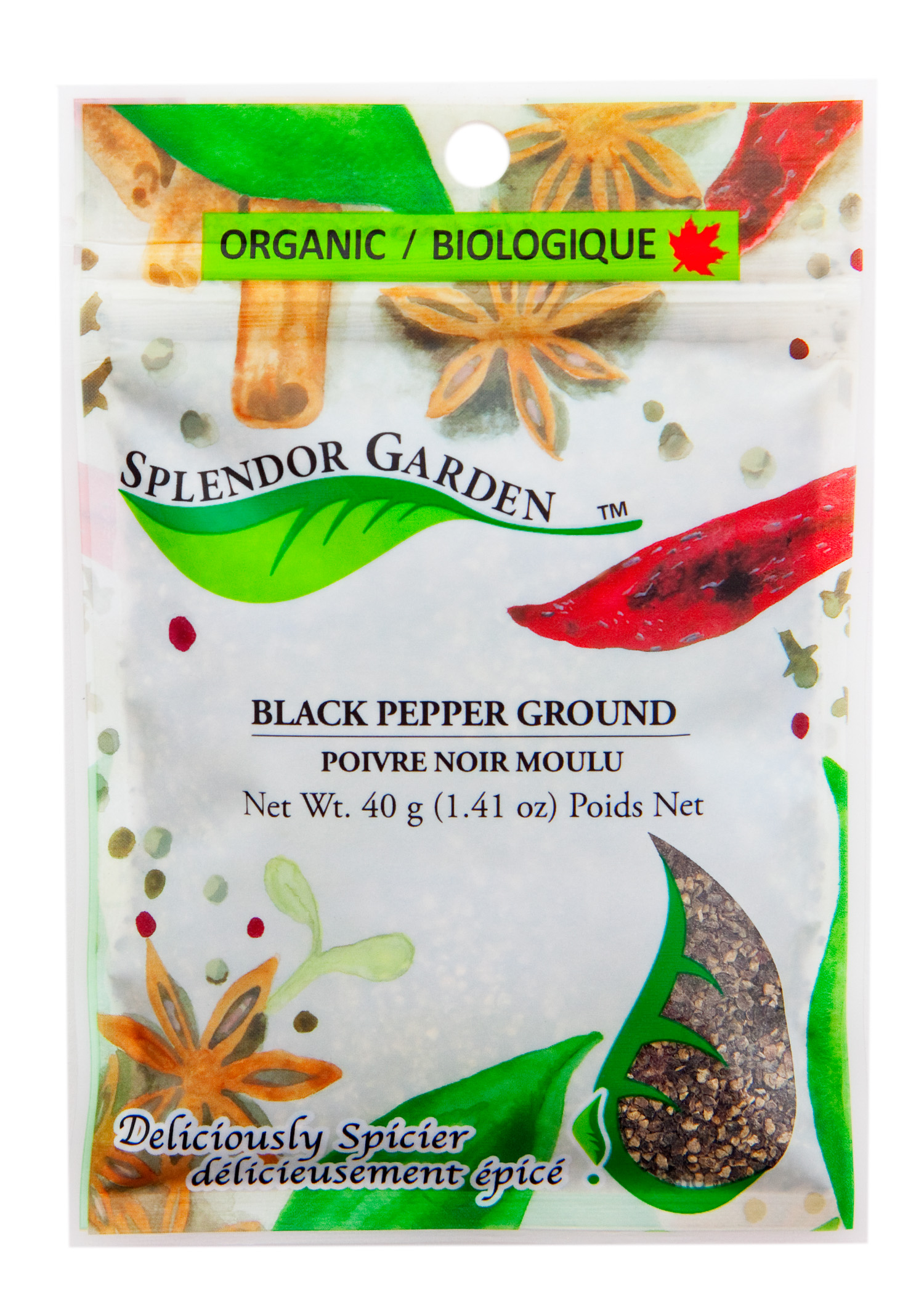 SPLENDOR GARDEN ORGANIC BLACK PEPPER GROUND