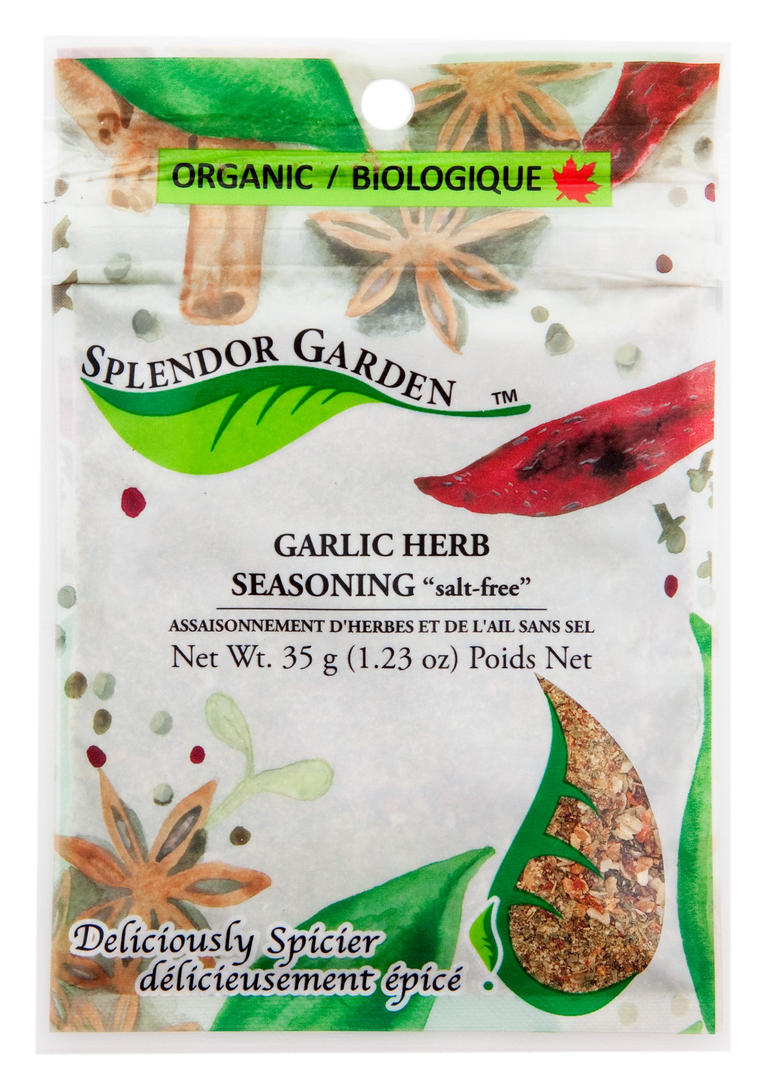 SPLENDOR GARDEN ORGANIC GARLIC HERB SEASONING SF