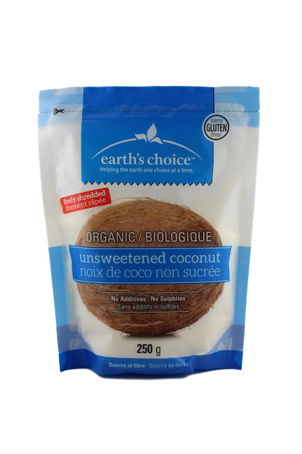 EARTH'S CHOICE ORGANIC UNSWEETENED COCONUT FINELY SHREDDED