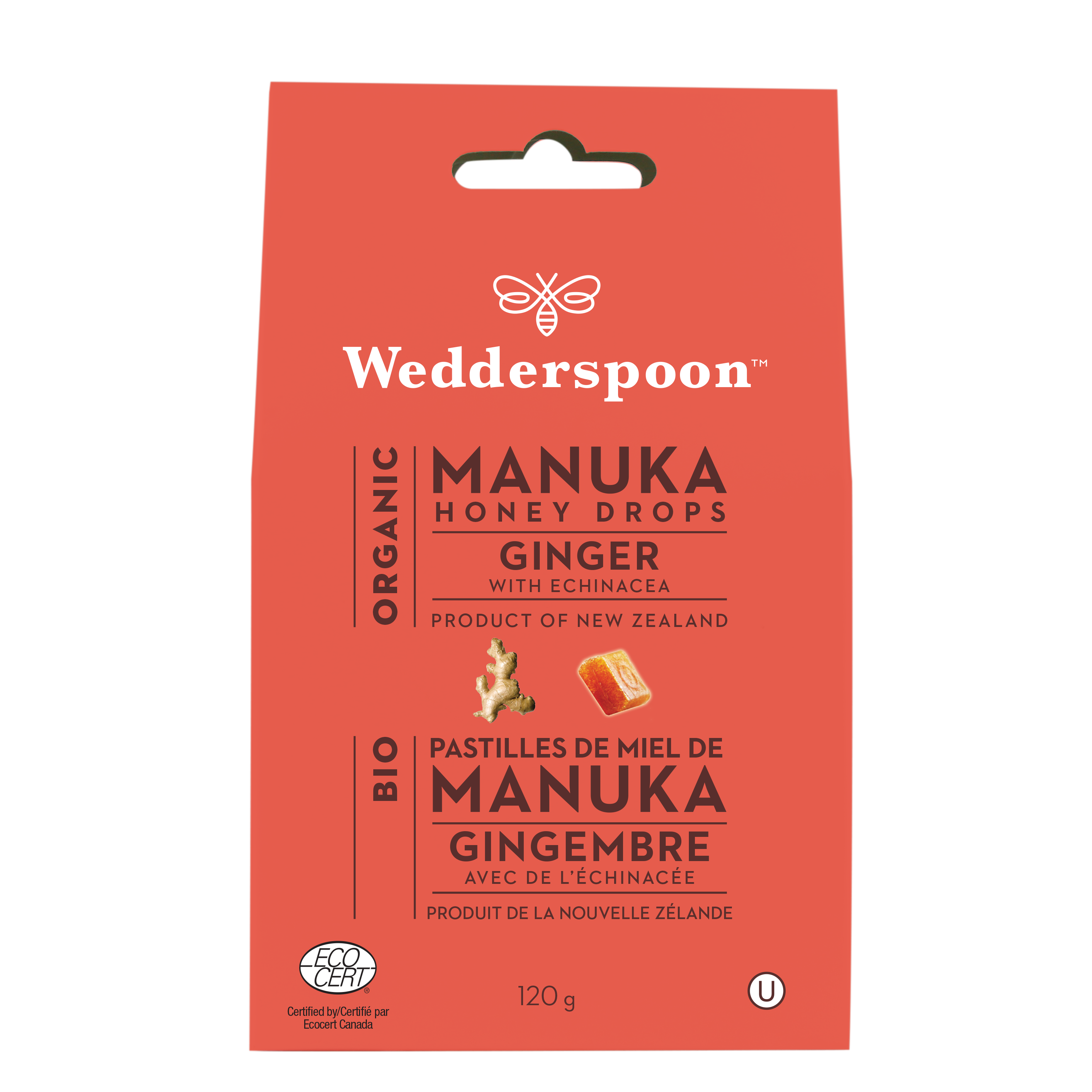 WEDDERSPOON ORGANIC MANUKA HONEY GINGER WITH ECHINACEA DROPS