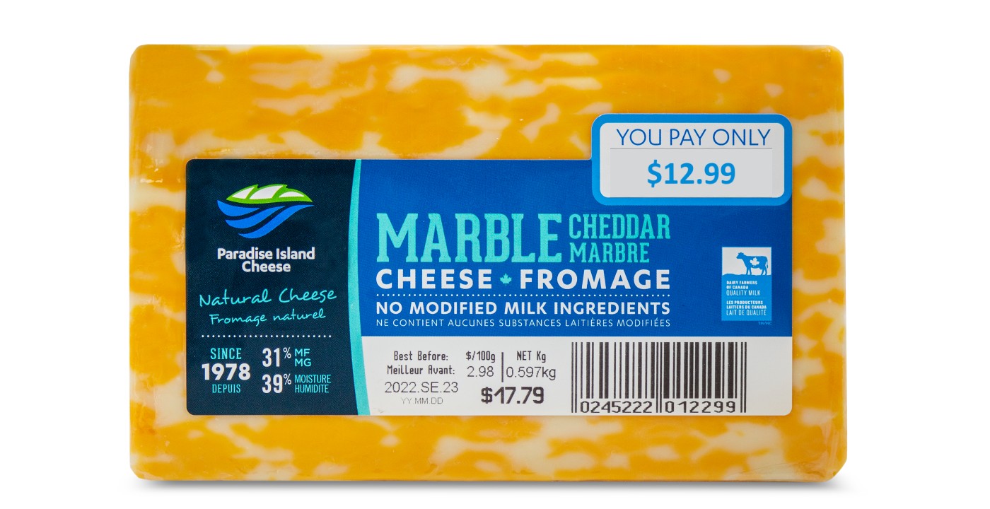 PARADISE ISLAND MARBLE CHEDDAR CHEESE LARGE