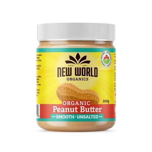 NEW WORLD ORGANIC PEANUT BUTTER UNSALTED SMOOTH