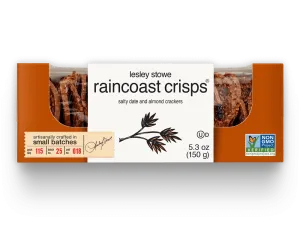 LESLEY STOWES RAINCOAST CRISPS SALTY DATE AND ALMOND