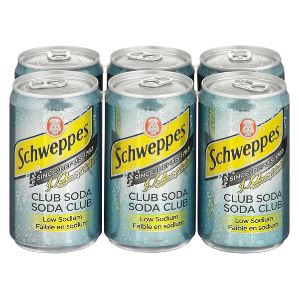 SCHWEPPES CLUB SODA LOW SODIUM MINI CANS