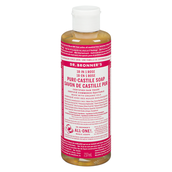 DR BRONNERS ROSE PURE-CASTILE SOAP