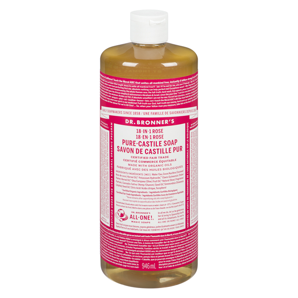 DR BRONNERS ROSE PURE-CASTILE SOAP