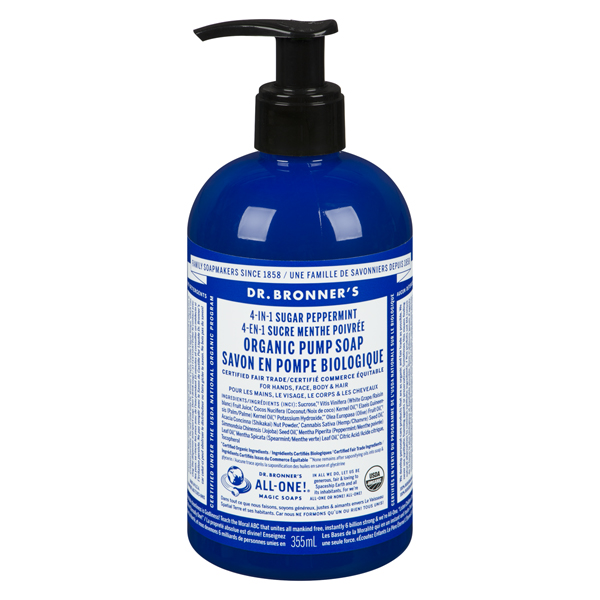 DR BRONNERS 4 IN 1 PEPPERMINT ORGANIC SUGAR SOAP