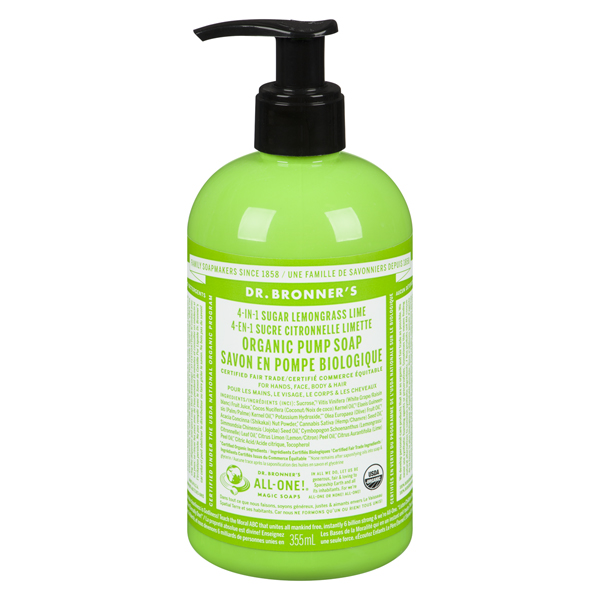 DR BRONNERS 4 IN 1 LEMONGRASS LIME ORGANIC SUGAR SOAP