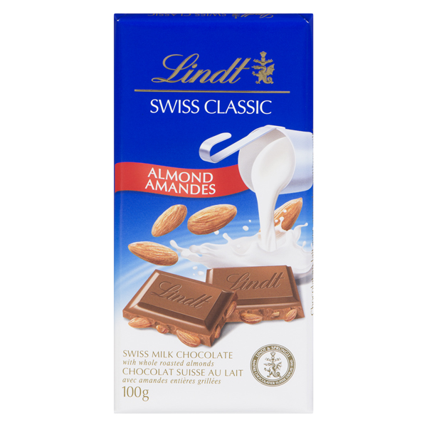 LINDT SWISS CLASSIC MILK CHOC W/ ALMONDS