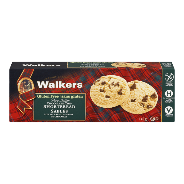 WALKERS GLUTEN FREE CHOCOLATE CHIP SHORTBREAD