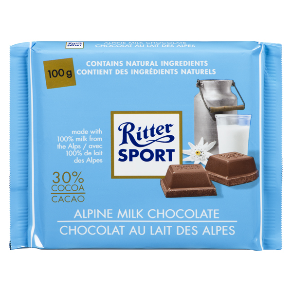 RITTER SPORT MILK ALPINE MILK CHOCOLATE