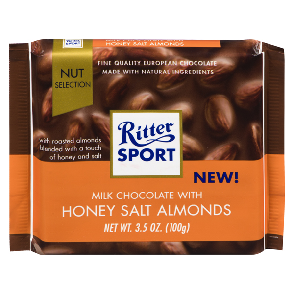 RITTER SPORT MILK CHOCOLATE W/ HONEY SALT ALMONDS