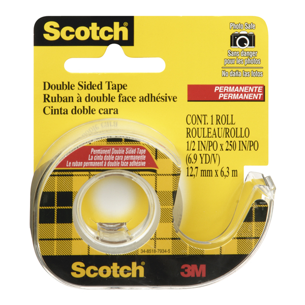 SCOTCH DOUBLE SIDED TAPE 1/2"