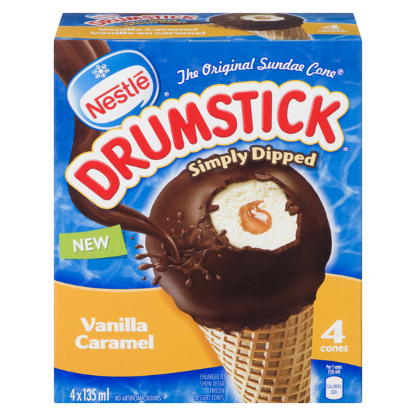 NESTLE DRUMSTICKS SIMPLY DIPPED VANILLA CARAMEL