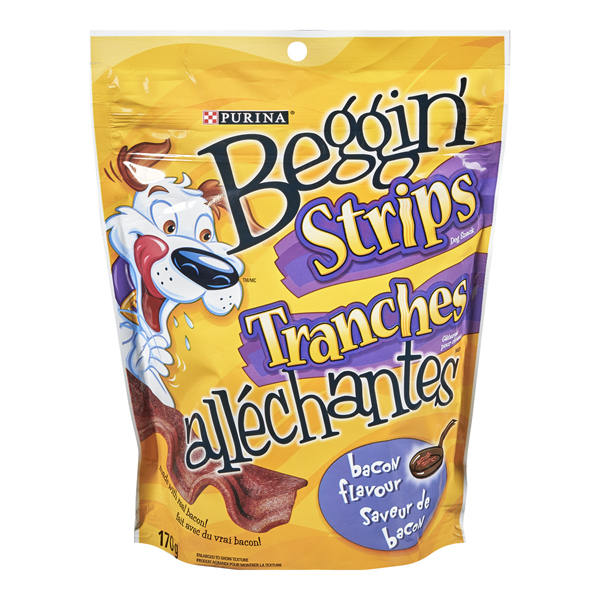 PURINA BEGGIN DOG SNACK STRIPS WITH BACON