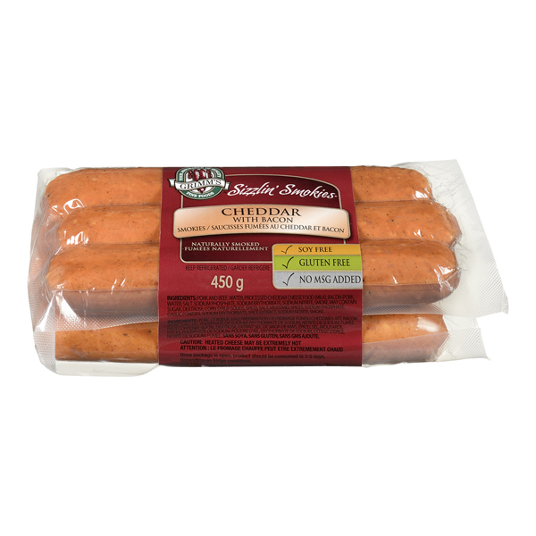 GRIMM'S SIZZLIN' SMOKIES CHEDDAR W/ BACON