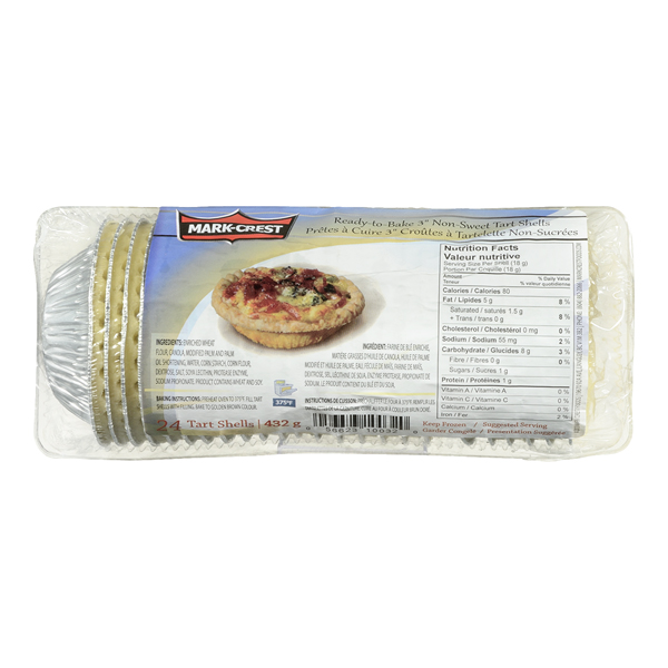 MARK CREST FOODS TART SHELLS NON SWEET