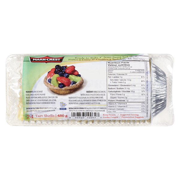 MARK CREST FOODS TART SHELLS SEMI-SWEET
