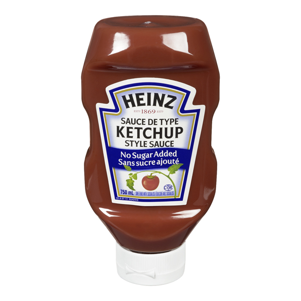 HEINZ KETCHUP NO SUGAR ADDED UPSIDE DOWN EZ-SQZ