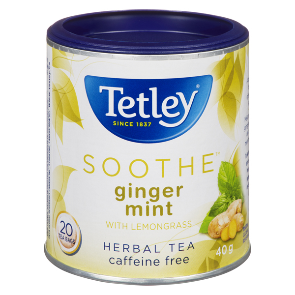 TETLEY SOOTHE GINGER MINT HERBAL TEA