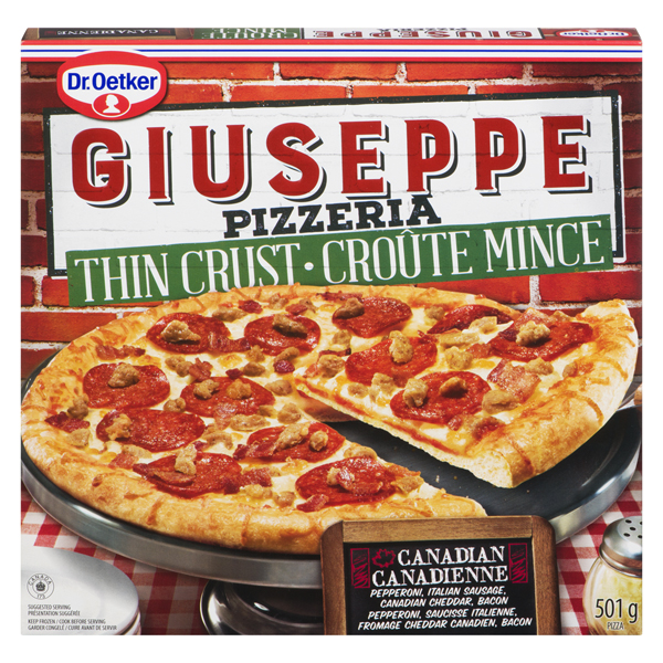 DR OETKER GIUSEPPE PIZZERIA THIN CRUST CANADIAN PIZZA