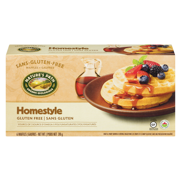 NATURES PATH ORGANIC WAFFLES HOMESTYLE 6PK