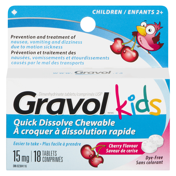 GRAVOL KIDS QUICK DISSOLVE CHEWABLE CHERRY