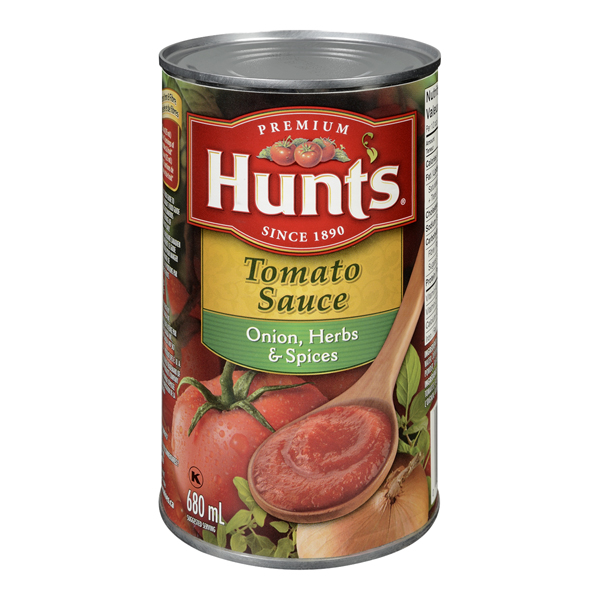 HUNTS TOMATO SAUCE ONION HERBS & SPICES