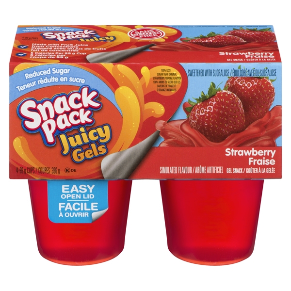 SNACK PACK JUICY GELS STRAWBERRY REDUCED SUGAR