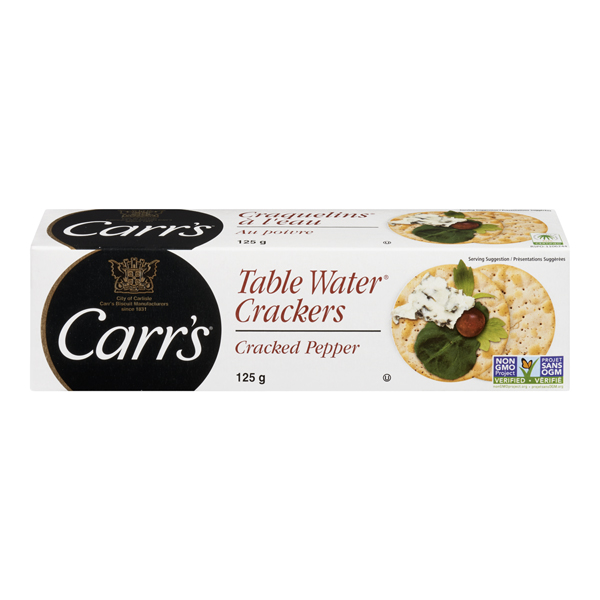 CARRS TABLE WATER CRACKERS CRACKED PEPPER