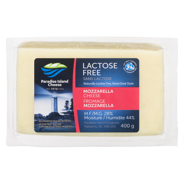 PARADISE ISLAND LACTOSE FREE MOZZARELLA CHEESE