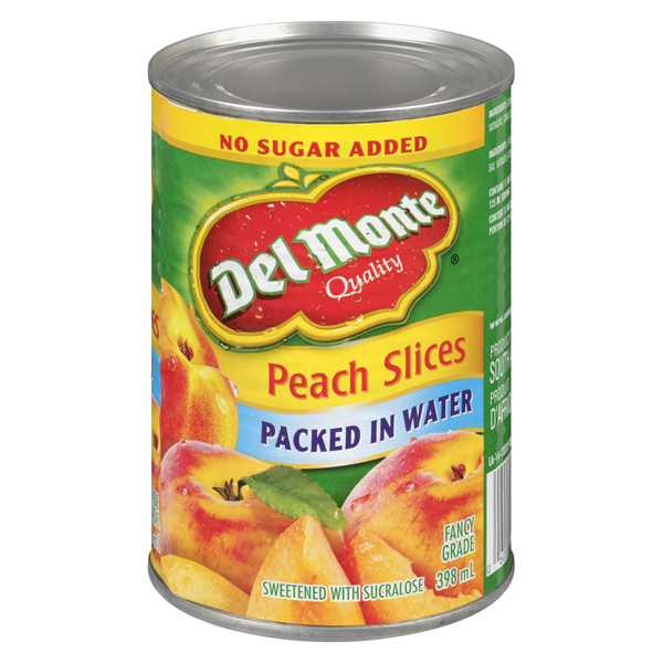 DEL MONTE NO SUGAR ADDED PEACH SLICES PACKED IN WATER