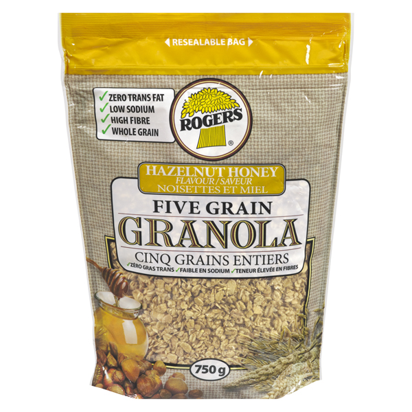 ROGERS FIVE GRAIN GRANOLA HAZELNUT HONEY