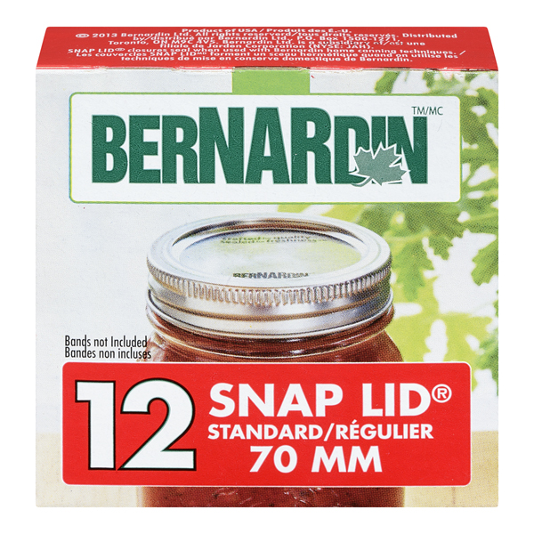 BERNARDIN REGULAR MOUTH SNAP LIDS 70MM