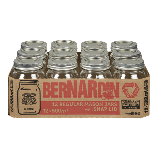 BERNARDIN REGULAR MASON JARS 500mL