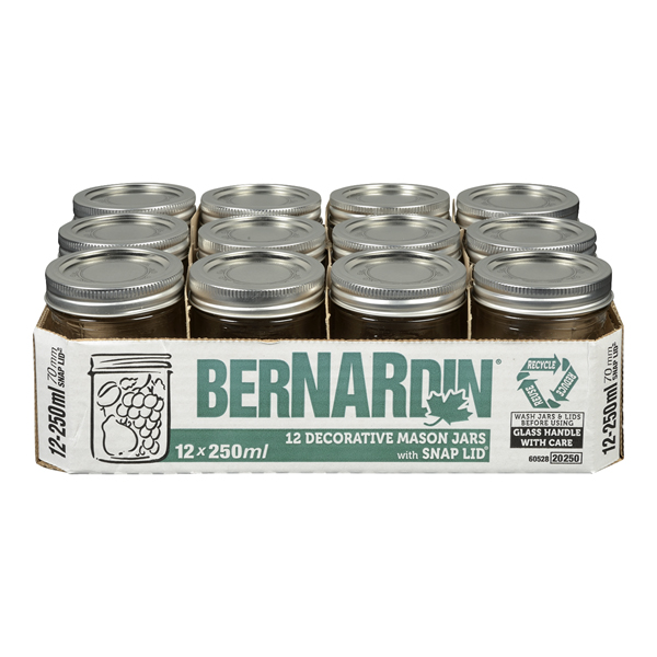 BERNARDIN DECORATIVE MASON JARS 250mL