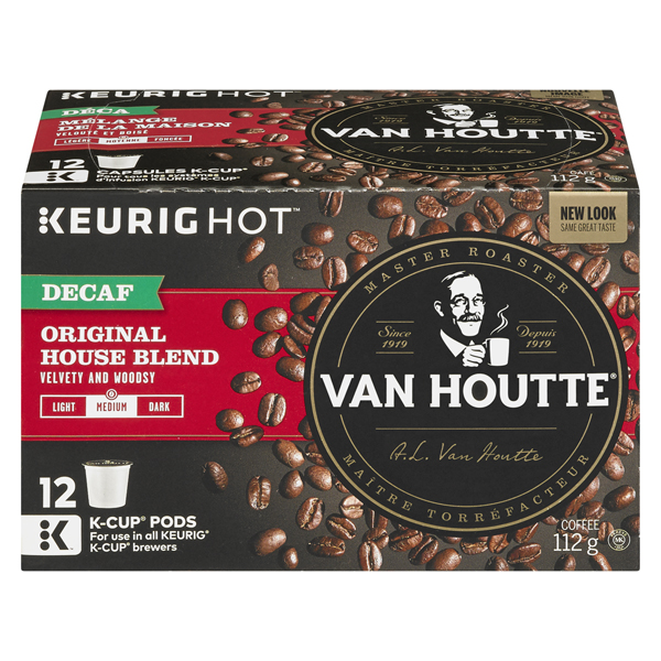 VAN HOUTTE DECAFFEINATED COFFEE MEDIUM ROAST
