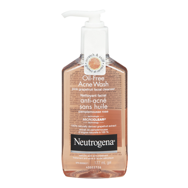 NEUTROGENA ANTIACNE WASH OIL FREE PINK GRAPEFRUIT CLEANSER