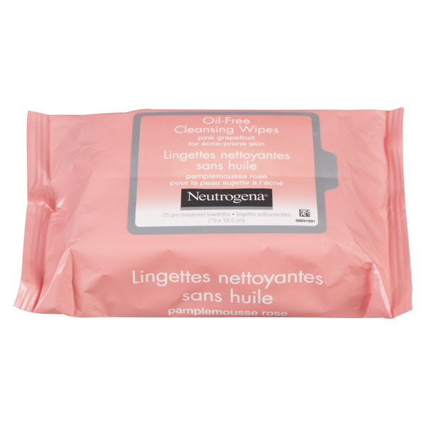 NEUTROGENA OIL FREE CLEANSING WIPES PINK GRAPEFRUIT