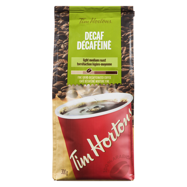 TIM HORTONS COFFEE FINE GRIND DECAFFEINATED COFFEE