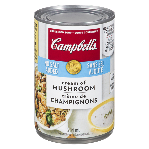 CAMPBELLS NO SALT ADDED CREAM OF MUSHROOM