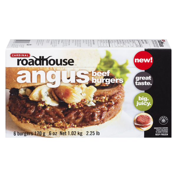 CARDINAL ROADHOUSE ANGUS BEEF BURGERS