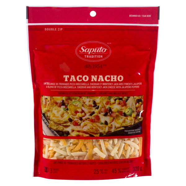 SAPUTO TACO NACHO SHREDDED CHEESE